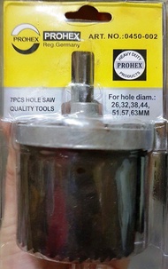 HOLE SAW KAYU 7 PCS SET PROHEX / HOLE SAW KIT 7 BLADE / ALAT PELUBANG KAYU