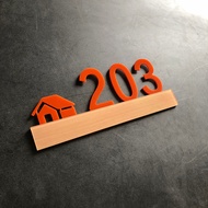 Orange Number Plate Hdb Unit Home Office Classroom Door Decoration Unit Number Signage 3D6x15cm Door