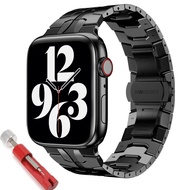 [HOT JUXXKWIHGWH 514] สายหรูหราสำหรับ Apple Watch Band 45มม. 44มม. 42มม. 41มม. 40มม. 38มม. โลหะสร้อยข้อมือสแตนเลส IWatch Series 7 6 SE 5 4 3