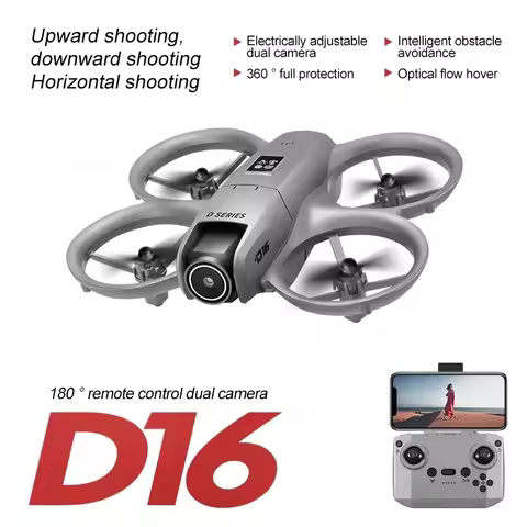 D16 Beginner Drone with 1080P HD Dual Camera, 360° Protection, One-Key Takeoff, 50 m Flight Height,