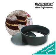 HOME PERFECT Loose Base Round Cake Baking Pan 7/8 Inch Non-Stick PFOA Free BK-DR07/LB BK-DR08/LB BK-