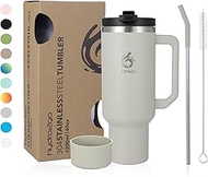 hydro2go 1200 ml/40 oz Thermal Mug, Coffee Mug to Go, Insulated Mug with Handle & Straw, Travel & Ca
