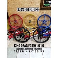 King drag fg510 1.6-1.6 125ZR / LC135 5s 1set atau belakang sahaja