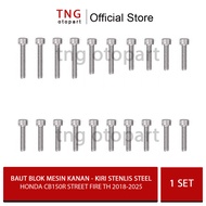 MESIN Honda CB150 R Street Fire Engine Block Bolts 2018-2025 Stainless Steel / Right and Left Engine