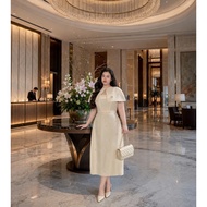 Party dress with stone shoulder cape for women, big size 60kg to 100kg