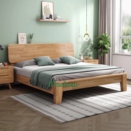 Musisen 【ไม้จริง100%】 เตียงนอน เตียง 6 ฟุต /5ฟุต ทันสมัยเรียบง่า เตียงไม้