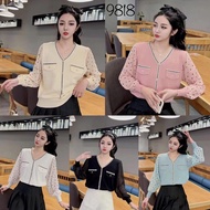 Imported Knitted Blouse, Premium, Long Sleeves, LD 100 cm (can stretch up to 150 cm), PB 56 cm
