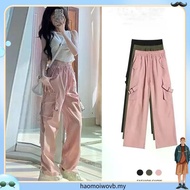 【READY STOCK AT Johor】 Hotgirl⭐Cargo Pocket Pant Overalls for women high-waisted slim and drapey wid