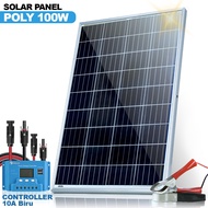 Solar Photovoltaic Module Panel Surya Solar Panel mono 100 Watt Dengan Controller 10A 20A 30A BIRU