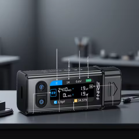 FNIRSI LCR-ST2 Mini Smart Tweezer Capacitance Inductance Resistance Diode Continuity Tool 30V Voltag