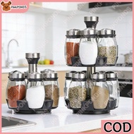 7-in-1 Rotating Spice Rack Set for Kitchen, 1-Tier Spice Bottle, 2-Tier/