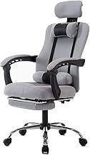Swivel chair Office Chair, with Footrest Reclining Computer Chair Ergonomics High Back Elevating Rotary Gaming Chair with Headrest and Lumbar Support (color : Black) Decoration