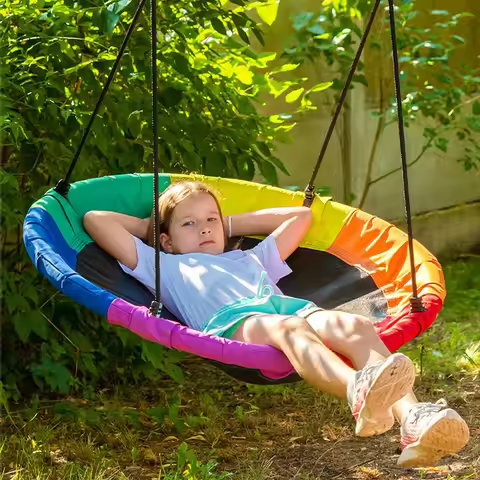 Outdoor Swing Hammock, Indoor Tree-hanging Anti-tipping Oxford Cloth Children's Swing Chair