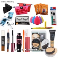 COD - Paket Kosmetik Maybelline New Fit me Matte Poreless Super Lengkap / Paket Makeup Maybelline Ko