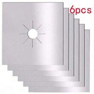 6pcs Reusable Gas Stove Burner Covers - 0.1mm Thick Non-Stick Black Double Layer Lining, Easy To Cle