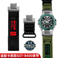 NXG2 [Shipping from China] Suitable for Casio GSHOCK Strap GST-B400 Steel Heart Velcro Nylon Canvas 