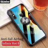 CASE INFINIX HOT 8 CLEAR RING MAGNETIC COVER CASING SILIKON SOFT CASE HANDPHONE