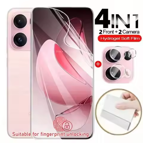 【2+2】2Pcs Camera Lens Protectors+2Pcs Ultra-Thin Hydrogel Film for OPPO Reno 14F 14/13 Pro 11F 12F 1