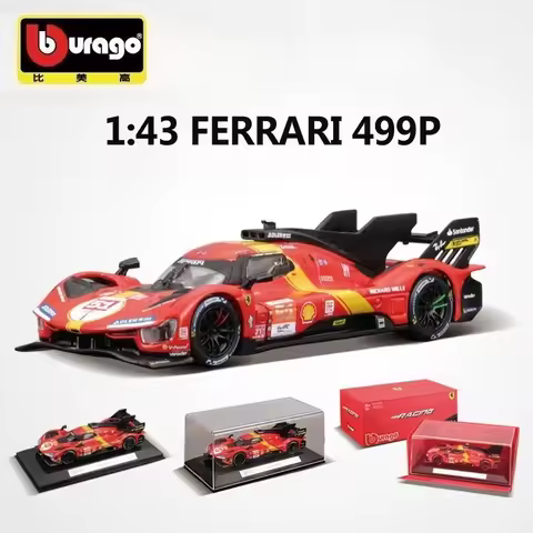Bburago 1:43 Ferrari 499P 2023,F430 GTC 2008,308 GTB 1982 LMH Le Mans Alloy Diecast Car Display Mode