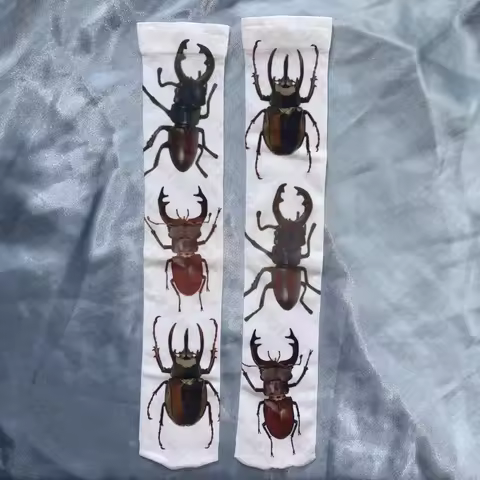 Aesthetic Y2k Print long Socks Women Socks Punk Gothic Grunge Printing Over Knees Socks Y2k Style Pr