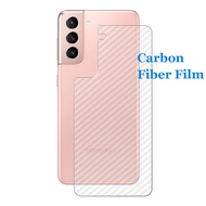For Samsung Galaxy S24 S23 S22 S21 S20 Plus Ultra LTE FE Lite 5G 3D Transparent Carbon Fiber Rear Back Film Stiker Screen Protector (Not Tempered Glass)