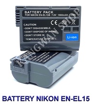 (แพ็คคู่ 2 ชิ้น) EN-EL15 \ ENEL15 \ EN-EL15B \ EN-EL15C แบตเตอรี่สำหรับกล้องนิคอน Camera Battery For Nikon D500,D600,D610,D750,D800,D800E,D810,D810A,D850,D7000,D7100,D7200,D7500,Nikon1 V1,Nikon V1,Z6,Z7 BY JAVA STORE