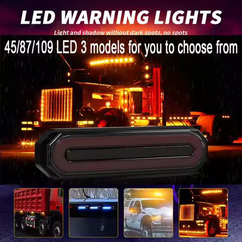 HQ 12-24V 45/87/109 LED Strip Edge Light Flashing Truck Off-road Vehicle Engineering Vehicle Side Wa