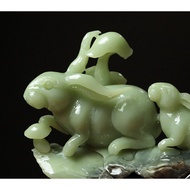 Shangpinmeige Natural Xiuyu Ornaments Premium Rough Stone Carving Zodiac Jade Rabbit Chengxiang High