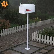 [utruiut0k] Secure Mail Box Vintage Red Flag Weatherproof Letterbox Iron Postbox for Driveway or Gar