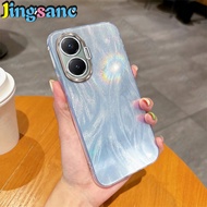 Jingsanc Sang Trọng Laser Lông vỏ điện thoại Cho Redmi Turbo 4 Pro Vỏ Đèn Flash Ống Kính Bảo Vệ vỏ l