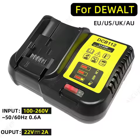DCB112 Battery Charger Replacement for Dewalt 12V 20V EU/US/UK/AU Plug DCB206 DCB205 DCB204 DCB203 D