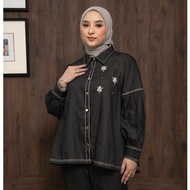 KEMEJA Mayoutfit x Dinan Fajrina Gaela Shirt | Women's Basic Denim Shirt with Beaded Sequins