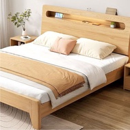 [🔥Free Delivery🚚🔥]Solid Wood Bed Bed Frame Storage Bed 1.8 Double Bed Bedroom with Mattress with Bedside Table with Drawer with Bed Headband Led Night Light Single/Queen/King Bed