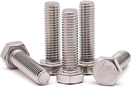 M12 x 30mm Stainless Steel Hex Bolt Heagon Head Bolt, Full Thread, Plain Finish DIN933, 304 Stainless Steel (18-8), Coarse Thread, 6 of Pack