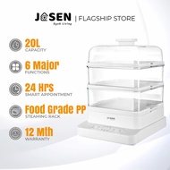 JOSEN 20L 3 Tier Transparent Electric Food Steamer Cooker Pengukus Elektrik Kukus