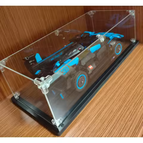 35x15x10 dustproof acrylic display case for LEGO race car models 42208 Aston Martin 42162 Bugatti Bo