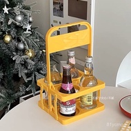Taoyuan Delivery/Beer Plastic Basket Handle Beer Blue Foldable Wine Rack KTV4 Bottled Portable Frame
