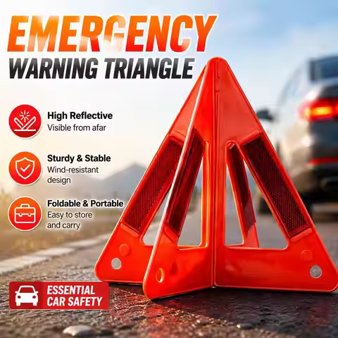 Car Reflective Triangle Warning Sign Emergency Breakdown Warning Triangle Tripod Foldable Stop Sign 