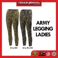 Indah Pesona Ladies Slim Fit Pants With Pocket - Camouflage Army/Size S-L