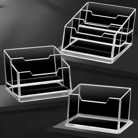 1PCS Card Storage Box, Business Card Holder, Creative Transparent Acrylic, Large Capacity Business C