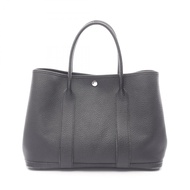 【二手】愛馬仕 Garden Party PM 手提包，黑色皮革，小牛皮（牛皮），女士，二手 B