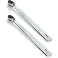 2 pieces of 1/8 teaspoon (1/8 tsp, 0.625 ml, dash) independent measuring spoons, all stainless steel