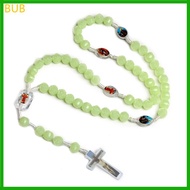 BUB glowing in Dark Rosary Necklace Home Church Yoga Room Decorations