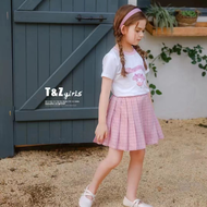 ชุดเซ็ทเด็กผู้หญิง ชุดเซ็ทซานริโอ้ Kuromi My Melody Cinnamoroll ชุด Sanrio ชุดลายสก๊อตเด็ก ชุดแฟชั่น