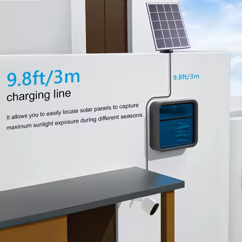 5V 10W Security Camera Solar Panel IP65 Waterproof 9.8Ft/3M Cable 360°Adjustable Wall Mount for Arlo
