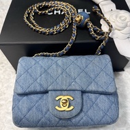 香奈兒 Chanel 牛仔金球方胖子 晶片款