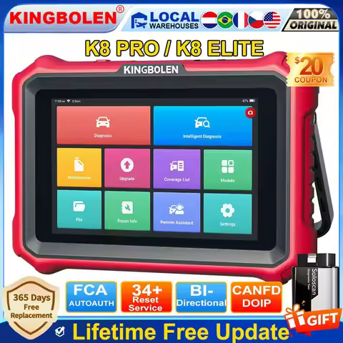 [Lifetime free update]KINGBOLEN K8 Pro K8 Elite Full System Diagnostic Tools ECU Coding CANFD FCA OB