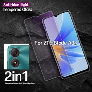 Anti Blue Light Ray Screen Protector Protective Glass for ZTE BladeA 34 A34 A3 4 A 3 4 Voyage 3D 2+1
