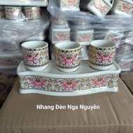 Bộ chung hoa sen 3 ly5 ly thờ cúng cao cấp/Ly đựng nước thờ cúng không nắp