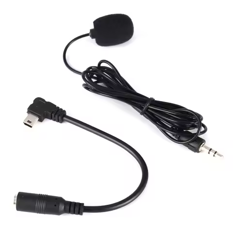 Black 3.5mm External Microphone Clip On Mic + Adapter Cable for GoPro Hero4 3/3+ new